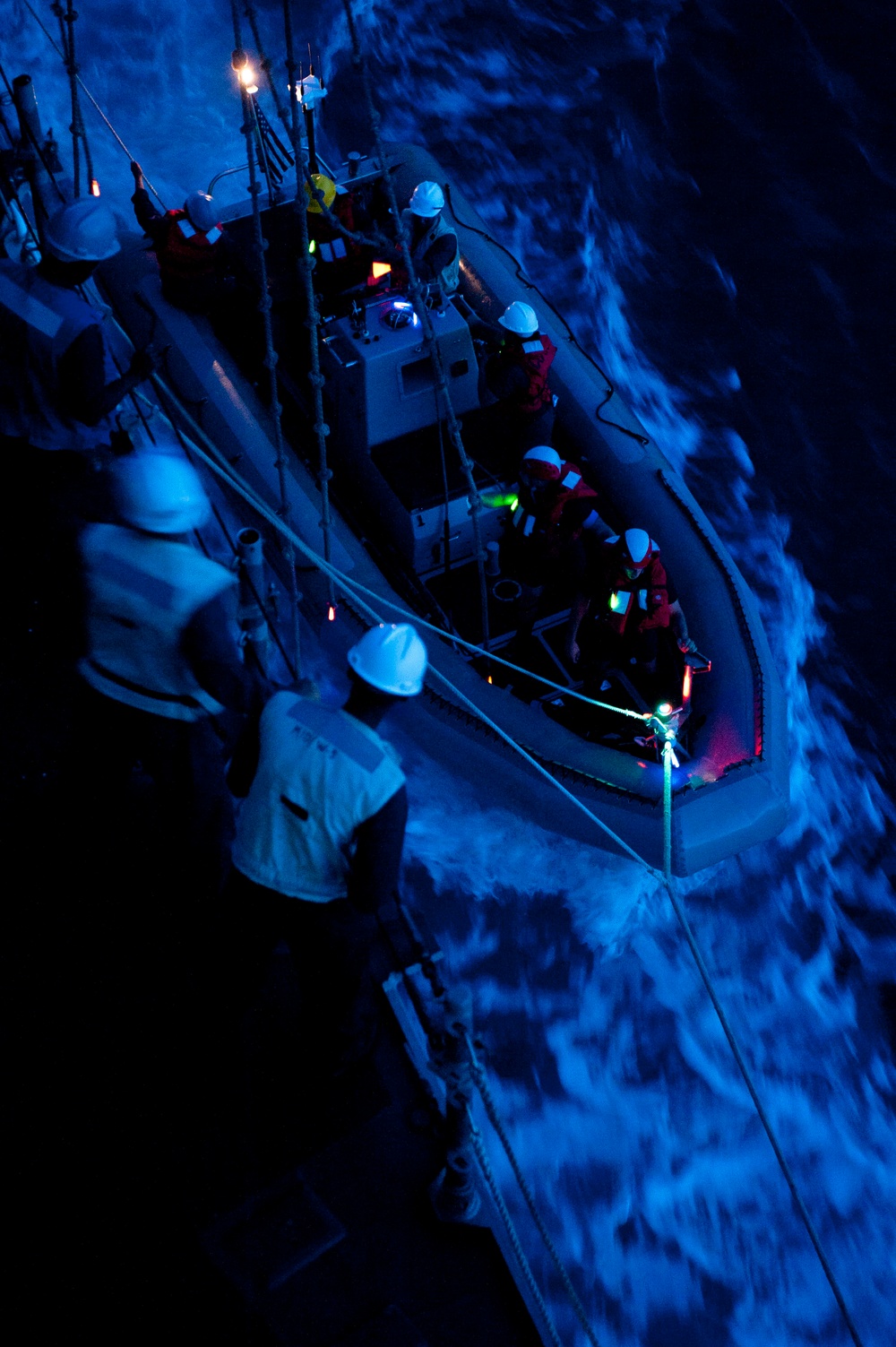 Launching a rigid hull inflatable boat