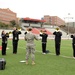 French horns practice on the field