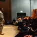 Spc. Hubbard talks to the U.S. Army All-American Band