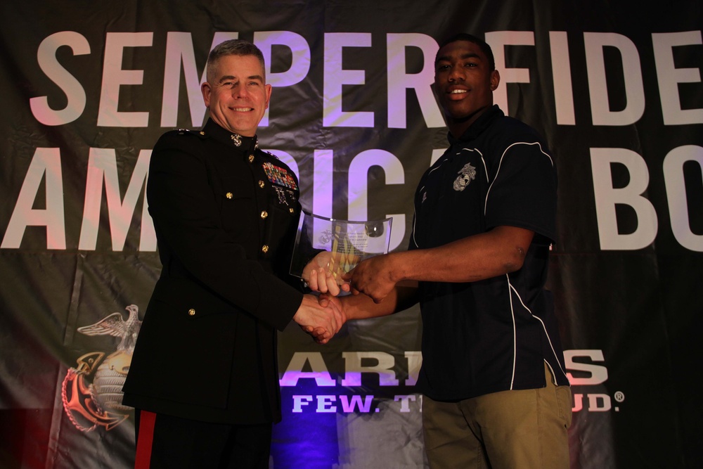 San Diego, Miami football players receive Marine Corps leadership award