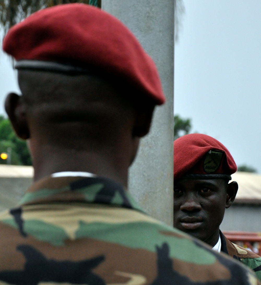 Liberian President celebrates military members, families