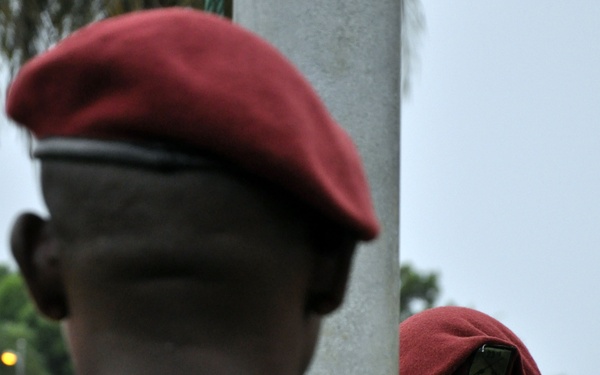 Liberian President celebrates military members, families