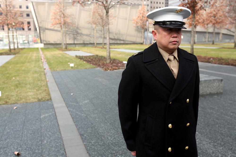 Marine promoted at 9/11 Memorial honors fallen