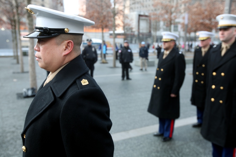 Marine promoted at 9/11 Memorial honors fallen