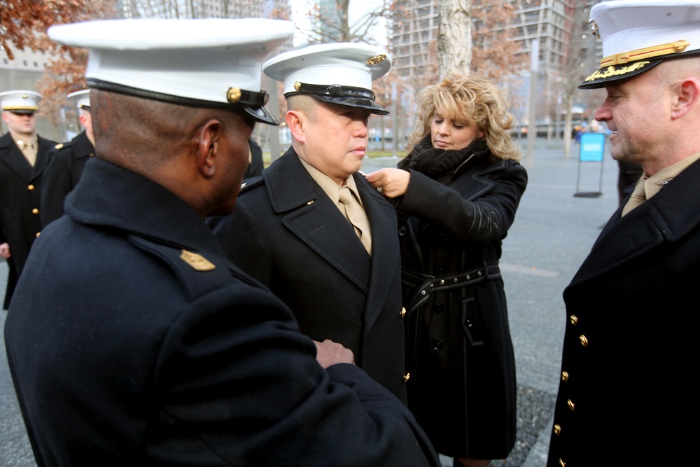 Marine promoted at 9/11 Memorial honors fallen