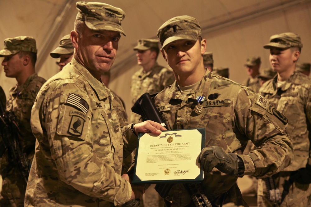 Havoc Troop, 1st Squadron, 91st Cavalry Regiment, 173rd Airborne Brigade Combat Team Change of Command ceremony