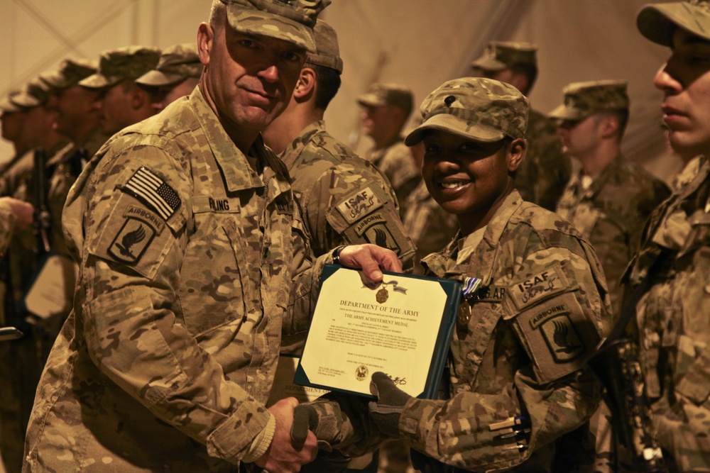 Havoc Troop, 1st Squadron, 91st Cavalry Regiment, 173rd Airborne Brigade Combat Team Change of Command ceremony