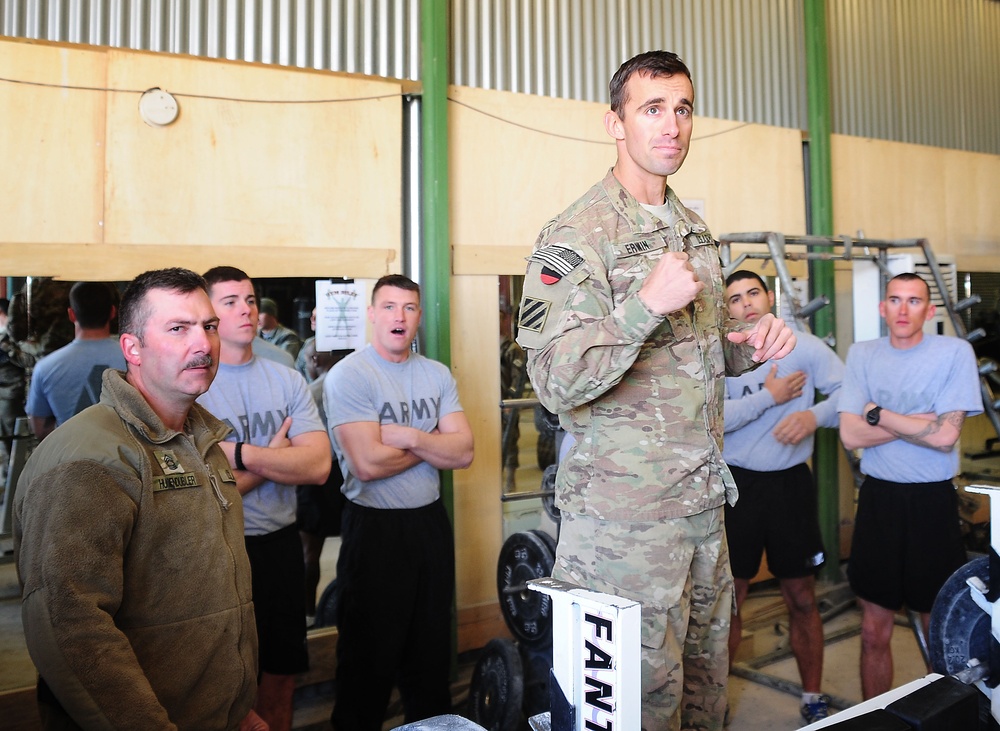 Troops compete for the title of ‘FOB Hadrian’s fittest’ team