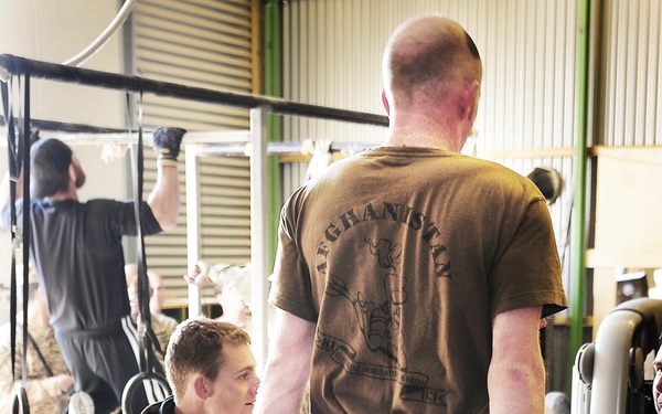Troops compete for the title of ‘FOB Hadrian’s fittest’ team