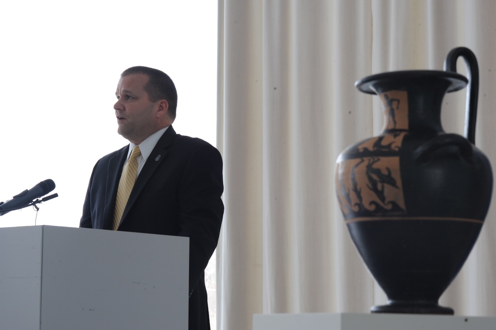 Looted ancient vessel returned to Italy