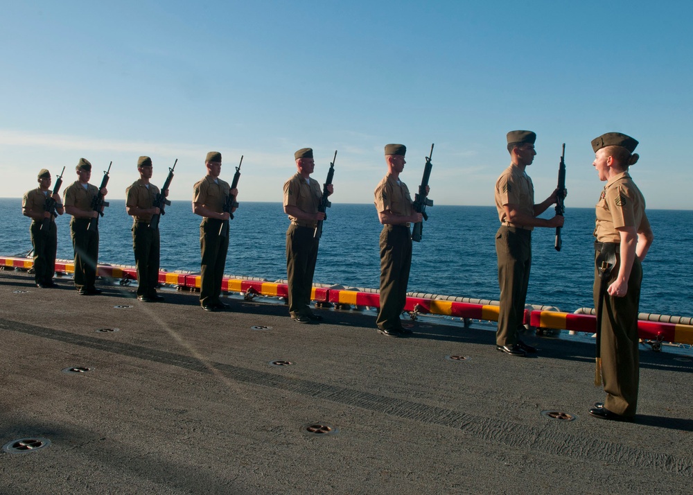 USS Iwo Jima crew conducts burial at sea