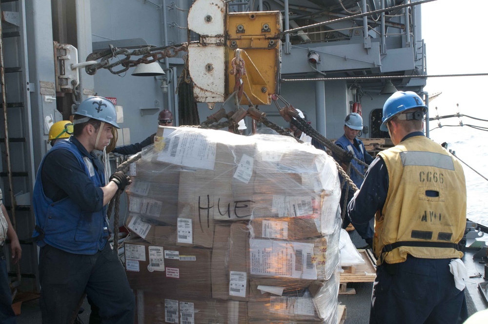 USS Hue City replenishment at sea