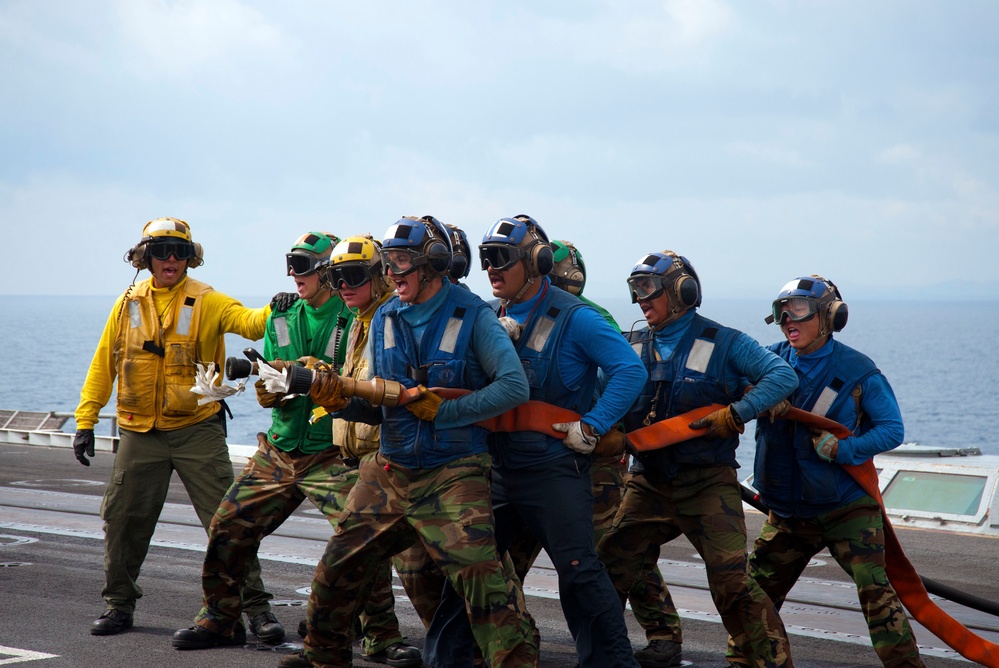 Fire drill aboard USS George Washington