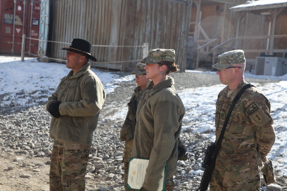 Darkhorse Company, 1st Squadron, 4th Cavalry Regiment, 1st Infantry Division promotion ceremony