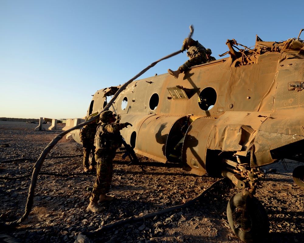 Task Force Workhorse performs downed aircraft recovery team training
