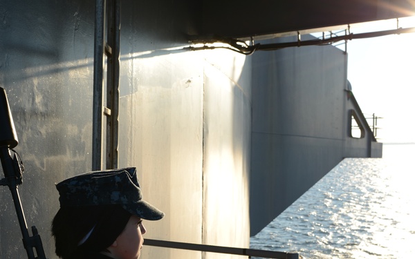 USS George HW Bush conducting training and carrier qualifications