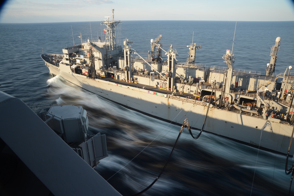 USS George HW Bush conducting training and carrier qualifications in the Atlantic Ocean