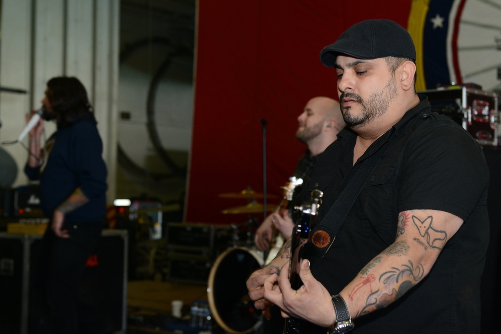 Taking Back Sunday performs for USS John C. Stennis sailors