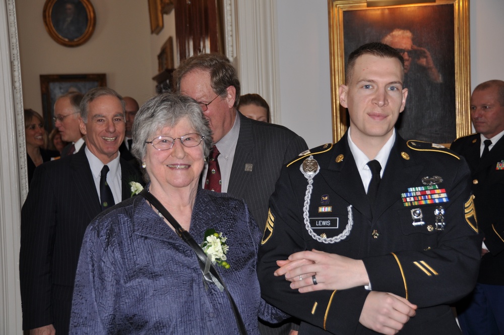 Mrs Barbara Snelling with Staff Sgt. Jesse Lewis