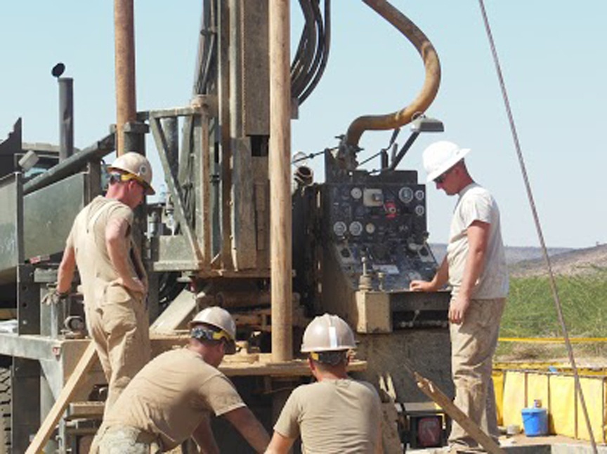 Soldiers drill wells in Africa