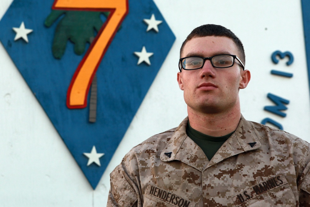 Marine steps out of box, works with heart