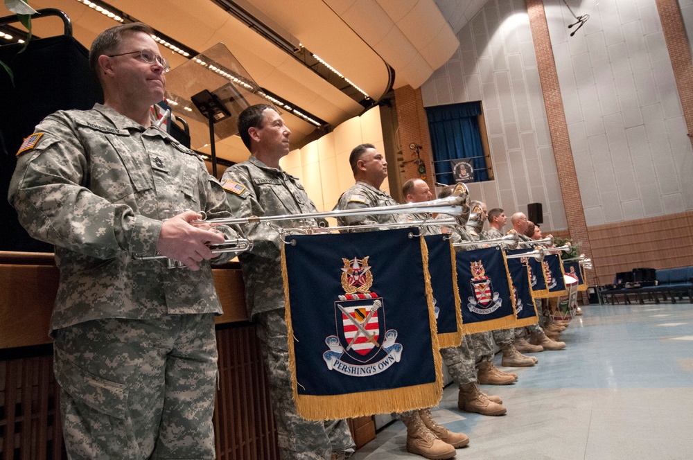 US Army Band 'Pershing's Own' Herald Trumpets rehearsal