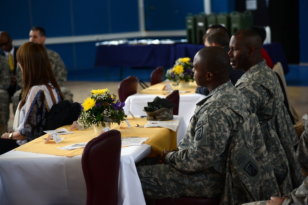 Brig. Gen. Bruce Crawford and CSM Gerald Tyce Enjoy the Events during the MLK Ceremony