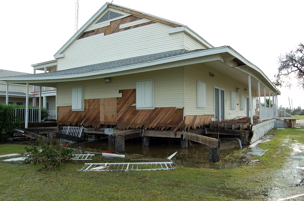 Station Sabine Pass damaged from Hurricane Ike