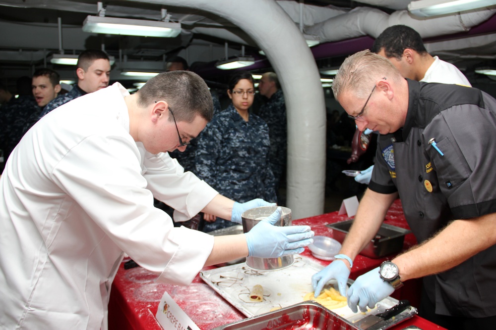 DVIDS - Images - USS George Washington food service officer serves crepes