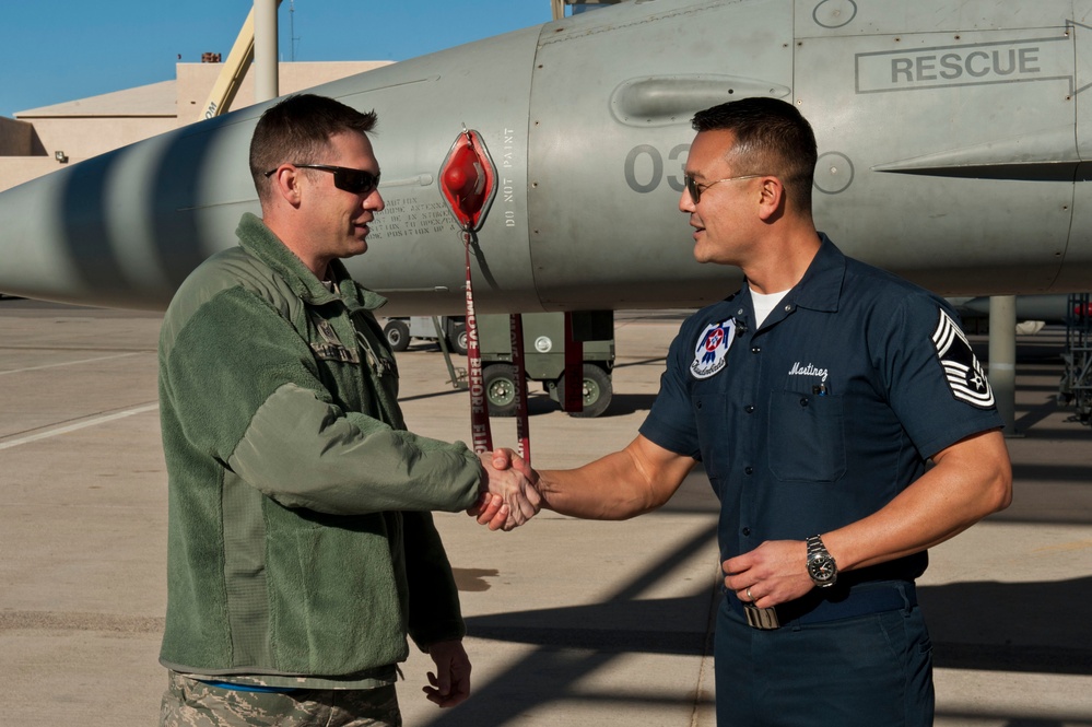 Airman notified of Thunderbirds selection at RED FLAG 13-2