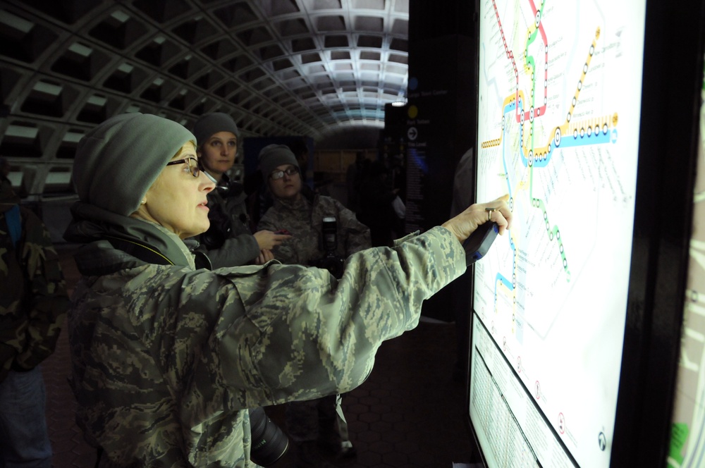 National Guard members document guard presence in and around metro stations during 2013 Presidential Inauguration
