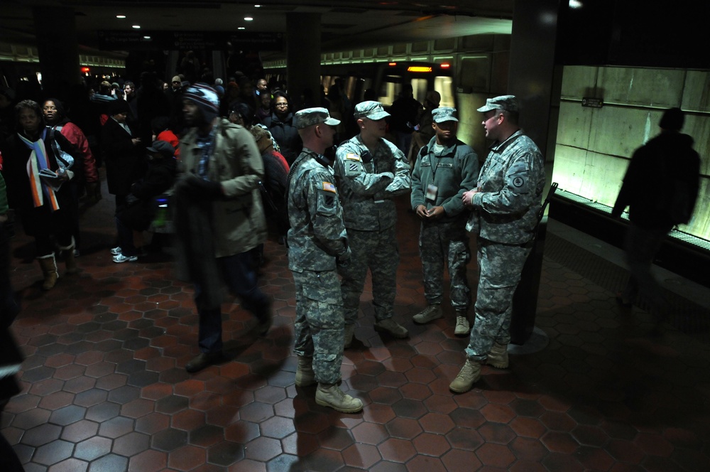 National Guard members assist local agencies with crowd control, direction during 2013 Presidential Inauguration