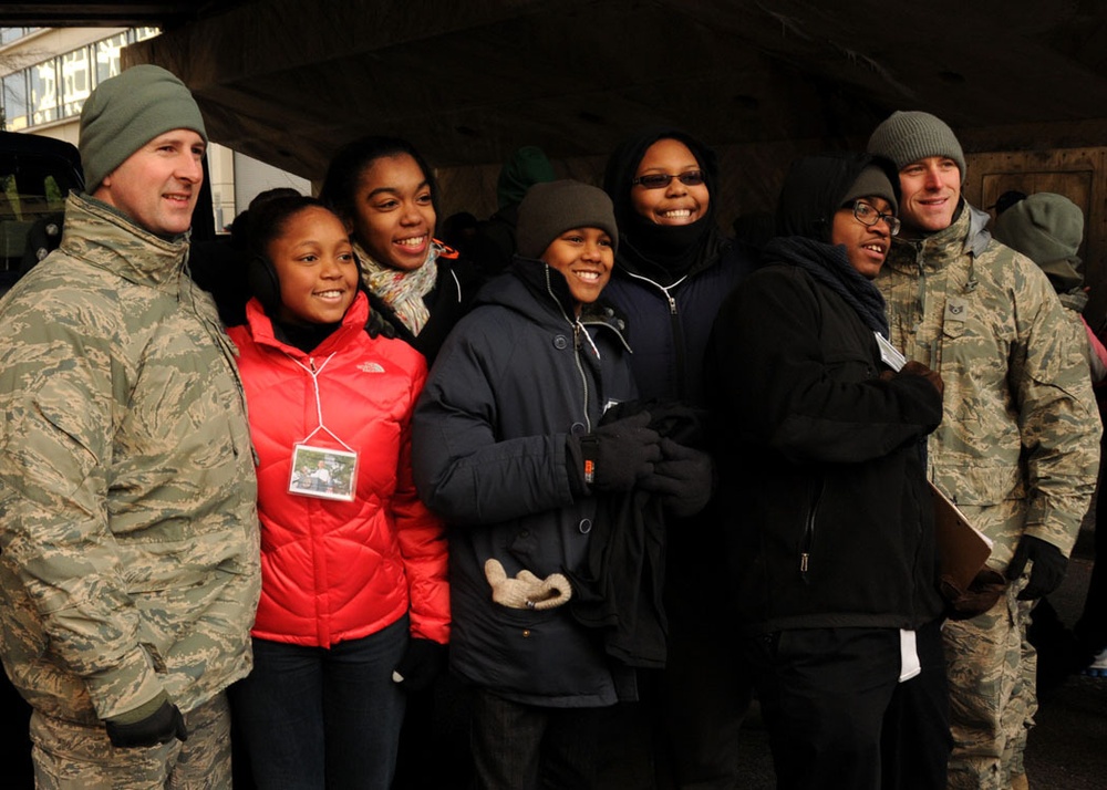 National Guard members assist local agencies and interact with visitors during the 2013 Presidential Inauguration