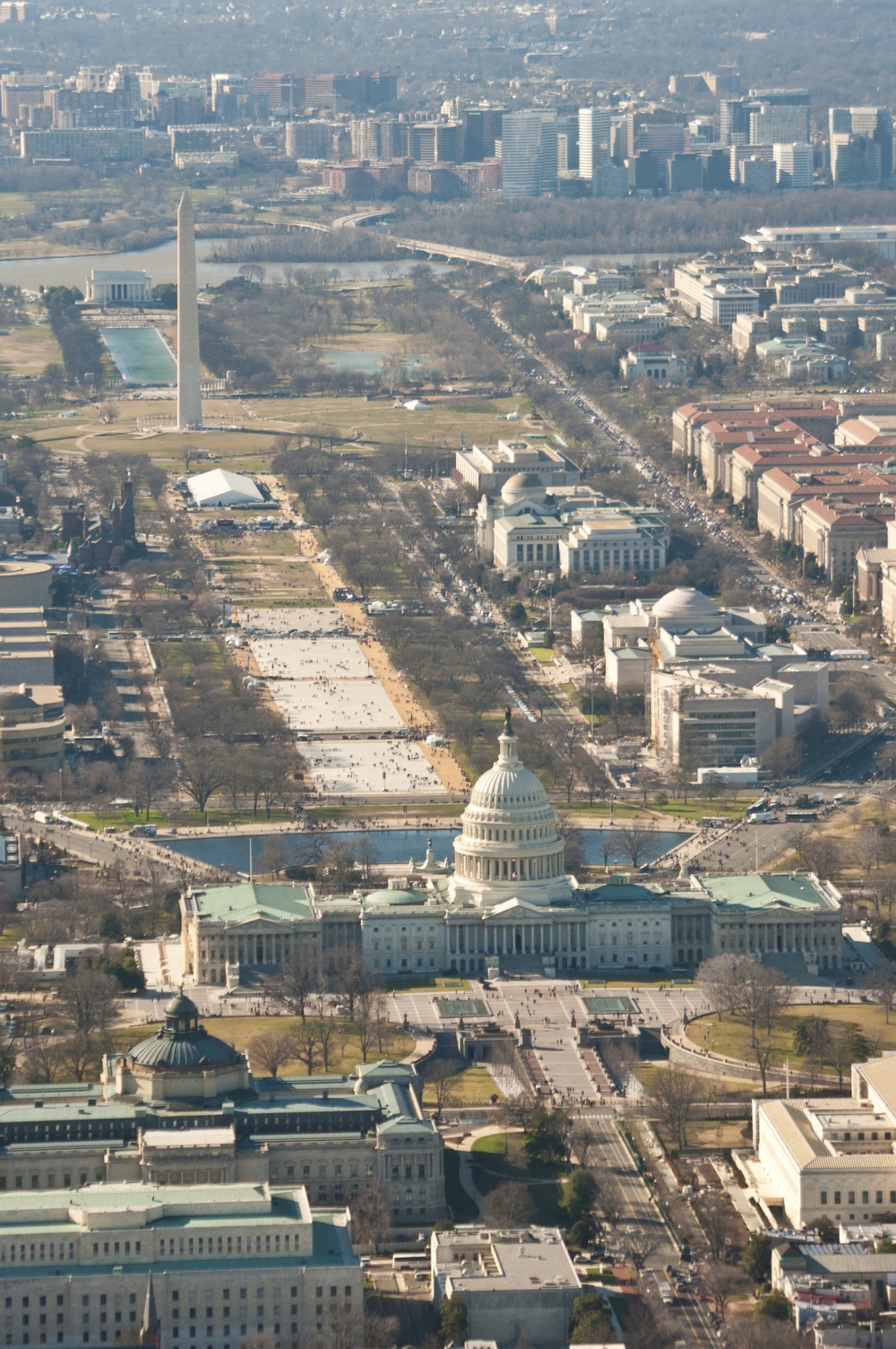 Aerial view of the National Mall in Washington