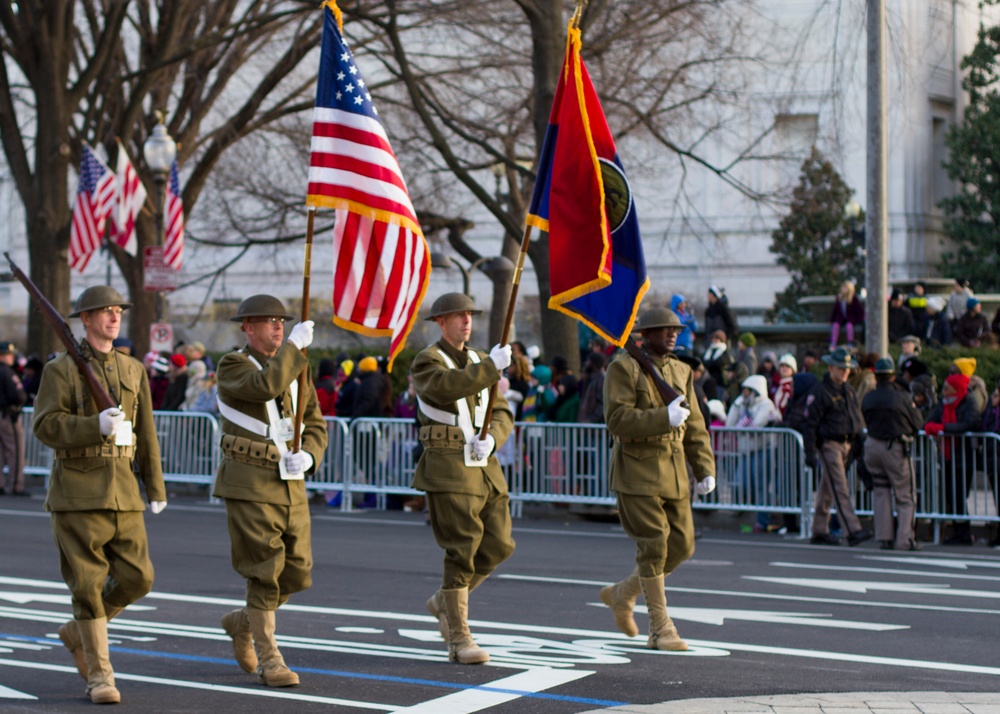Army Reserve soldiers march for millions during the 57th Presidential Inaugural Parade