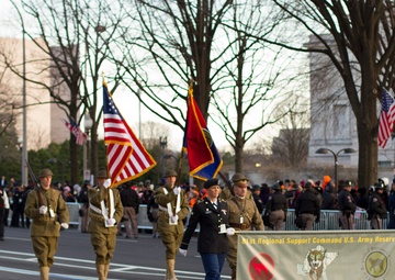 Army Reserve soldiers march for millions during the 57th Presidential Inaugural Parade