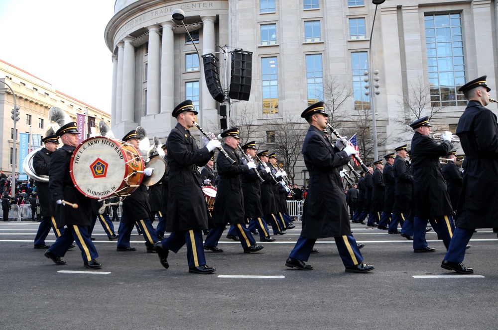 US Army Field Band marches down Pennsylvania Avenue, Washington