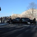 Air Force service members salute President Barack Obama as he drives by in the inaugural parade