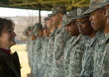 Army Reserve soldiers march on Pennsylvania Avenue during 57th Presidential Inaugural Parade