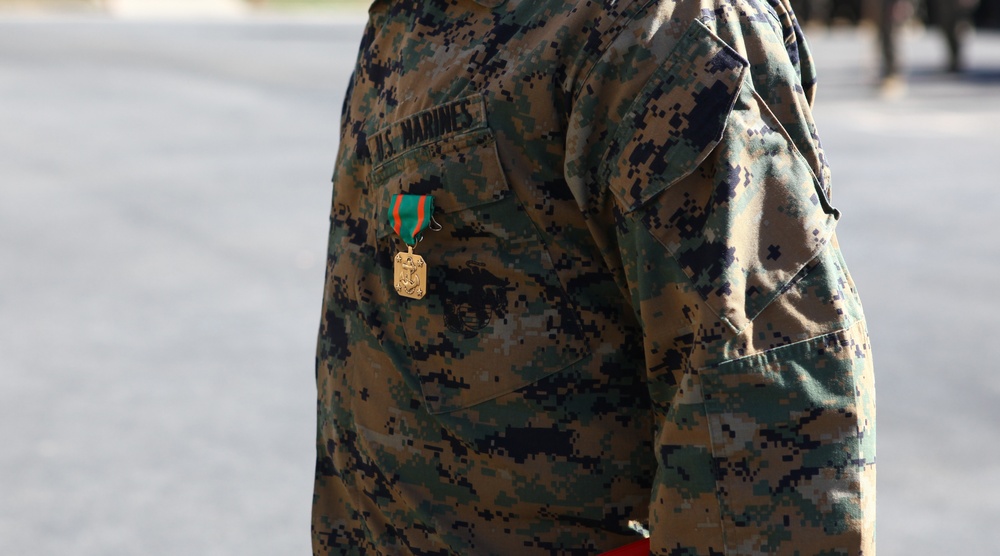 Marine recieves award for heroic actions off the battlefield