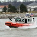 The Coast Guard patrols the Potomac River while enforcing security zones during the 57th Presidential Inauguration.