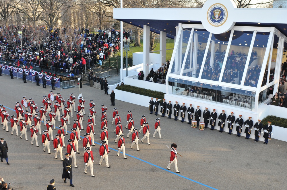 'The Old Guard' Fife and Drum Corps performs for President Barack Obama