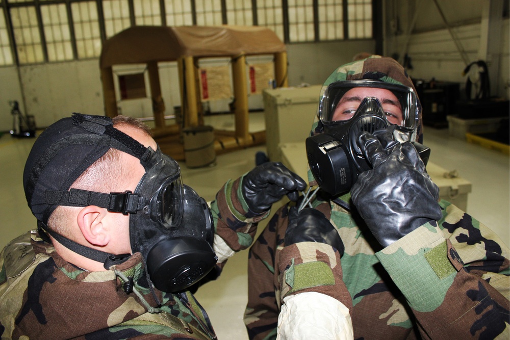 Protective gear training session