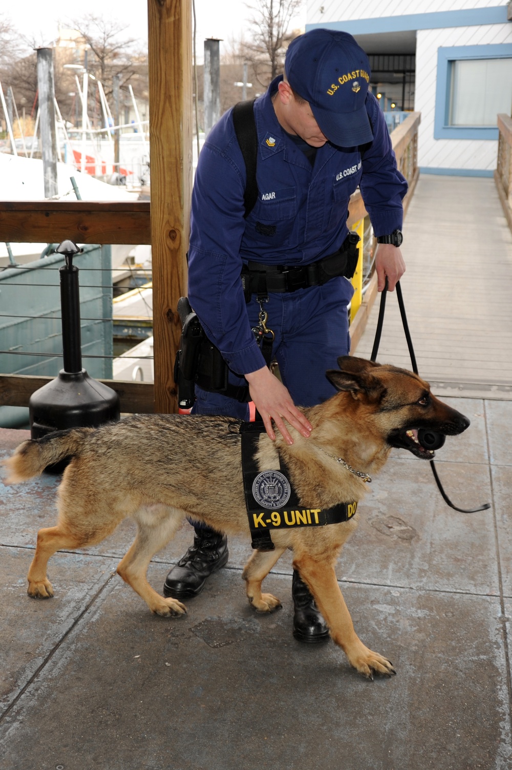 Coast Guard K-9 unit conducts security sweep for inauguration.