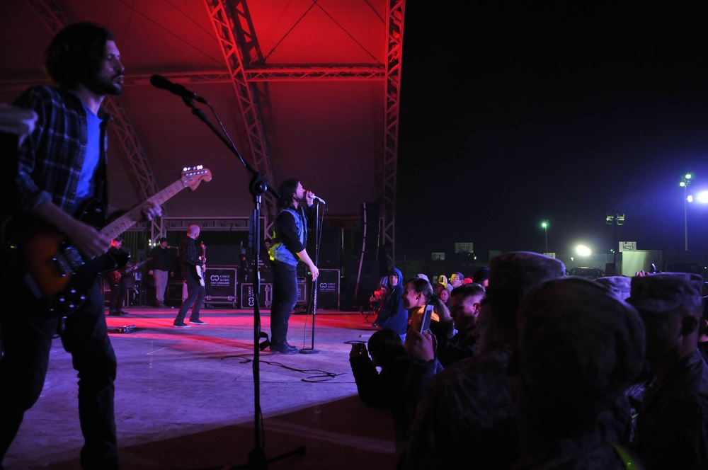 Taking Back Sunday performs at Camp Arifjan, Kuwait