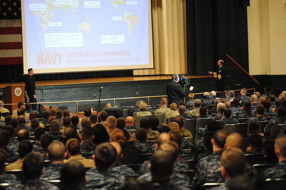 CNO and MCPON hold an all hands call