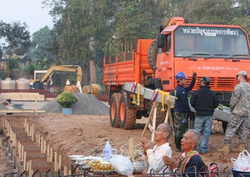 Thai religious, community leaders perform pillar-raising ceremonies as part of Exercise Cobra Gold 2013