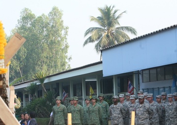 Thai religious, community leaders perform pillar-raising ceremonies as part of Exercise Cobra Gold 2013