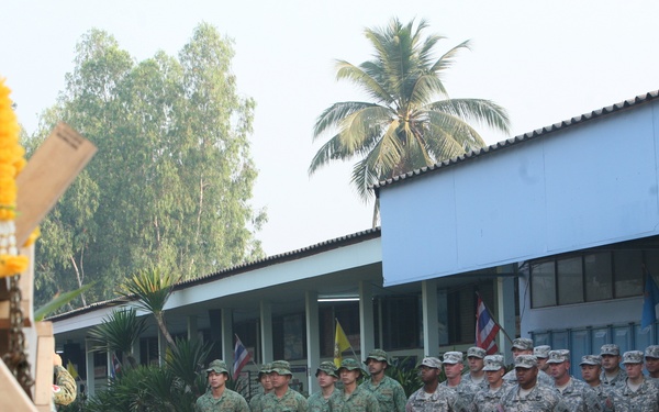 Thai religious, community leaders perform pillar-raising ceremonies as part of Exercise Cobra Gold 2013