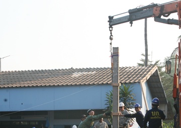 Thai religious, community leaders perform pillar-raising ceremonies as part of Exercise Cobra Gold 2013